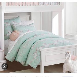 Pottery Barn Kids comforter bedding shams Full/Queen- Molly Unicorn Dream Puff